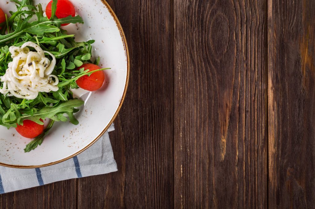 close up of salad on table